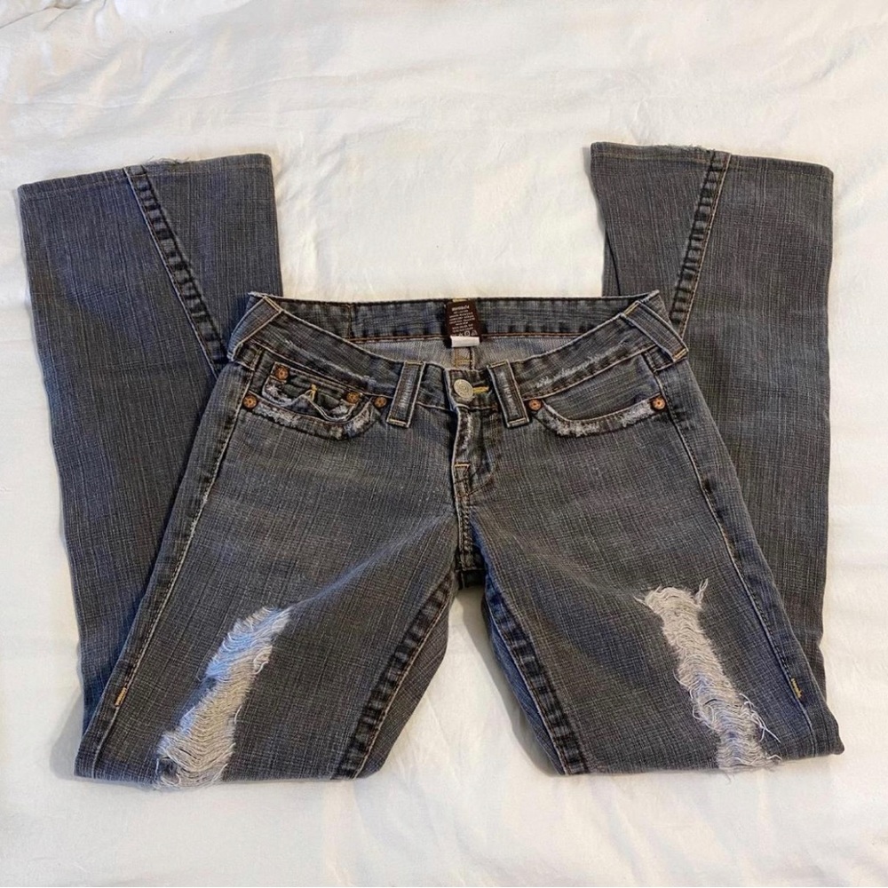 Ripped flare jeans